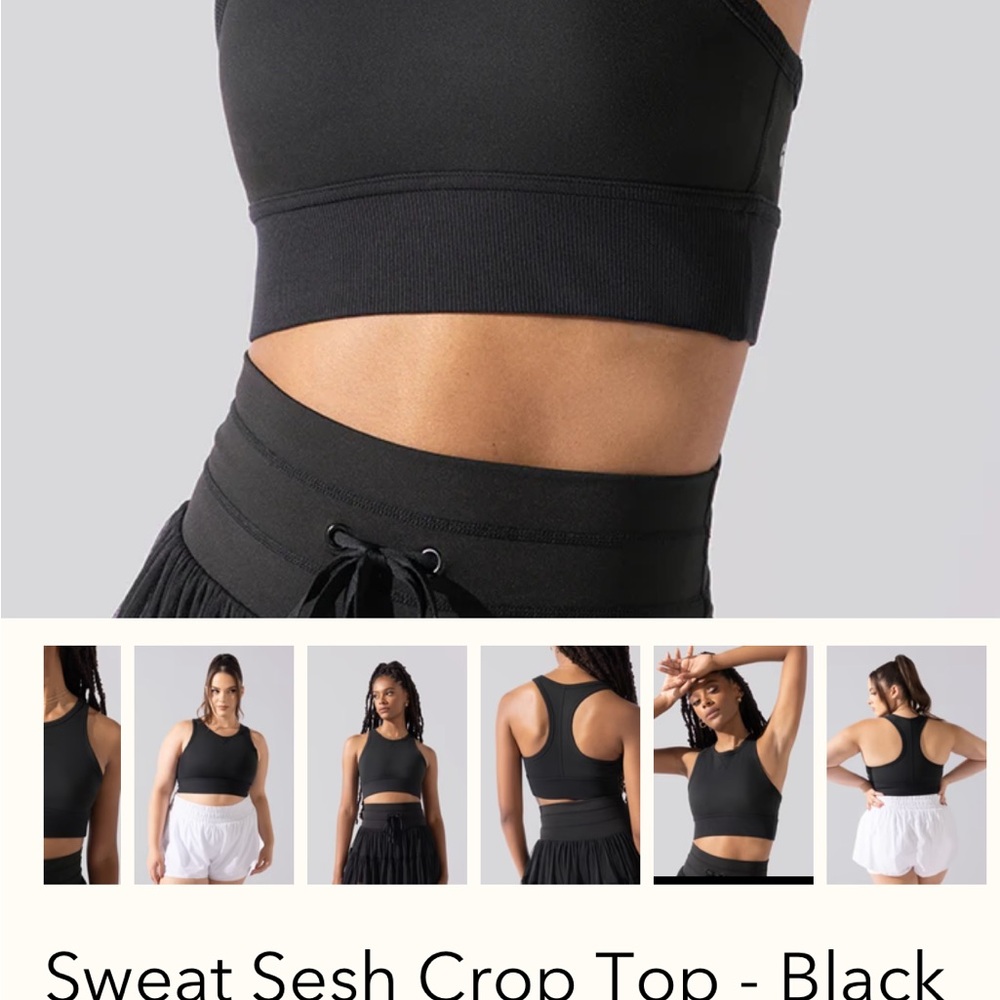 POPFLEX Black Racerback Crop Top